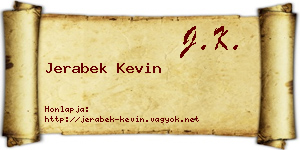 Jerabek Kevin névjegykártya
